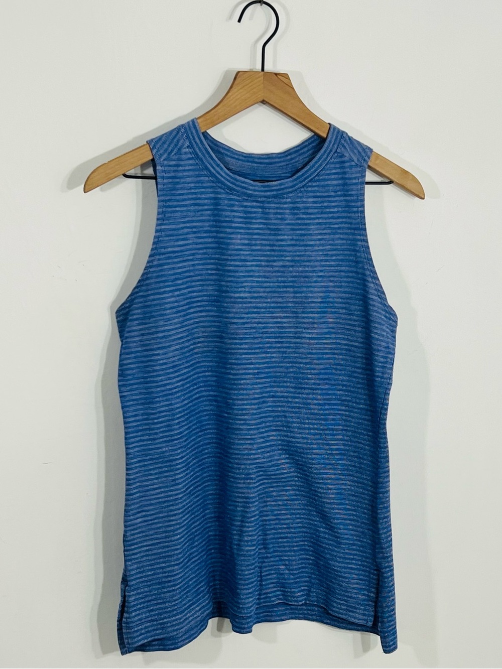 Athletic Sleeveless Pullover Striped Scooped Athletic Athleisure Gym Workout S